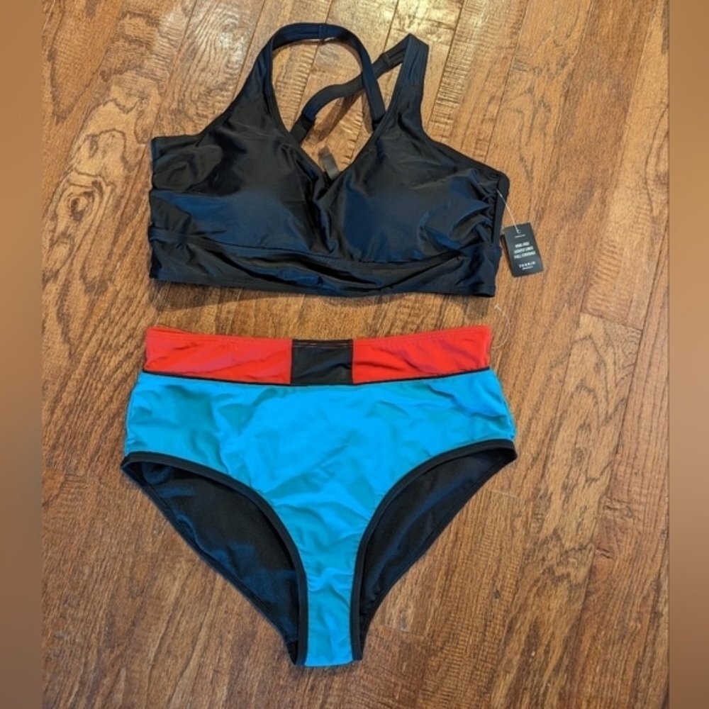 New Torrid Wireless scoop bikini top black, woman's Sz 1x - Picture 7 of 11